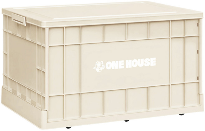 ONE HOUSE 75L 61寬藤原工業風折疊收納箱 高款 OH-Q261-H, 奶白色, 1個