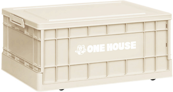 ONE HOUSE 35L 52寬藤原工業風折疊收納箱 矮款 OH-Q261-E, 奶白色, 1個