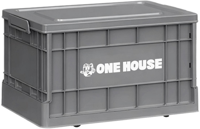 ONE HOUSE 34L 47寬藤原工業風折疊收納箱 高款 OH-Q261-C2, 泥灰色, 1個