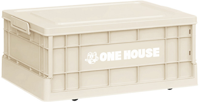 ONE HOUSE 23L 47寬藤原工業風折疊收納箱 矮款 OH-Q261-B, 奶白色, 1個