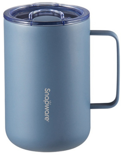 Corelle Brands 康寧餐具 SNAPWARE 鋅 light 輕瓷不鏽鋼保溫保冰辦公杯, 湖泊藍, 1個, 620ml