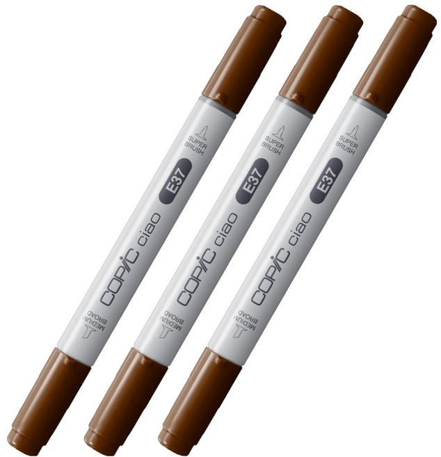 COPiC 酷筆客 Ciao 馬克筆 E37 Sepia, 1色, 3個