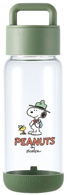 Corelle Brands 康寧餐具 SNAPWARE 提把隨行玻璃杯, SNOOPY 露營趣, 1個