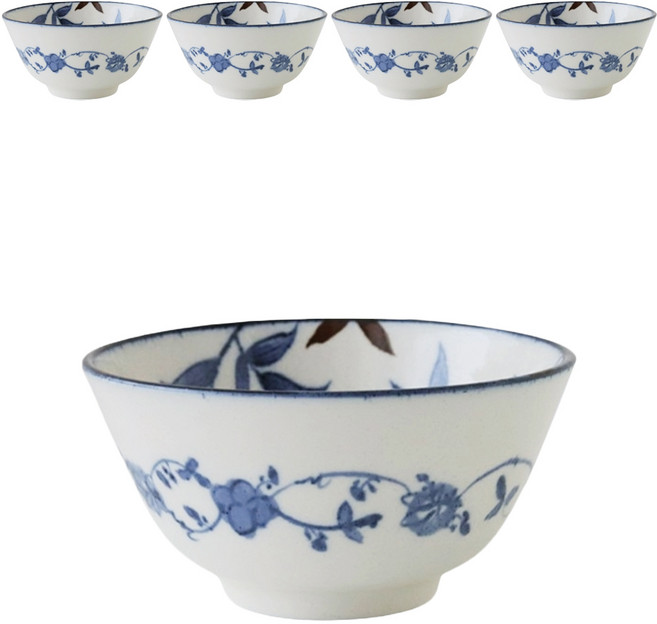 JUST HOME 日本製有谷窯4.7吋碗 03025B, 石榴, 5個, 飯碗
