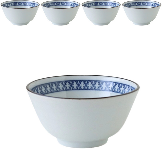 JUST HOME 日本製有谷窯4.7吋碗 03025E, 福字, 5個, 飯碗