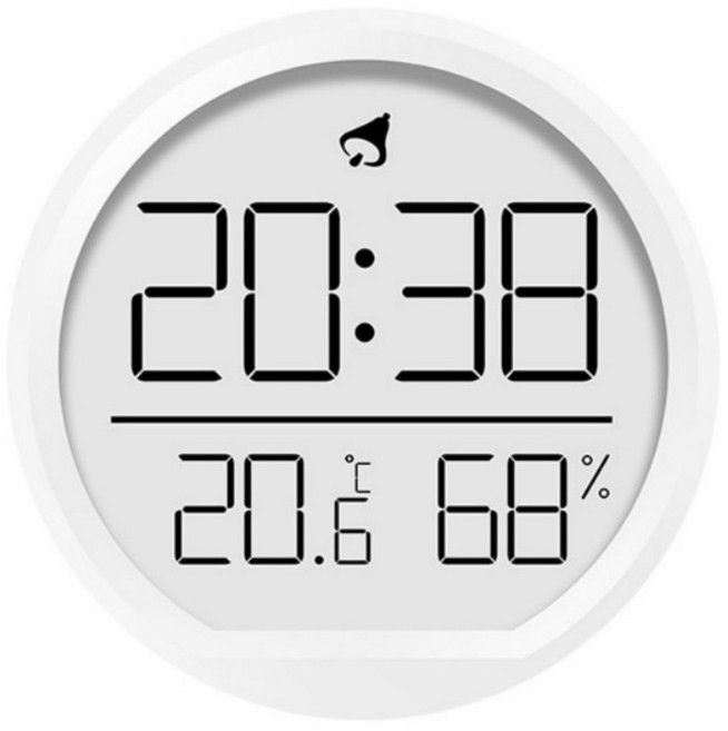 Couselect 簡約溫濕度計時鐘/室內電子溫度表壁掛數顯鬧鐘, 白色