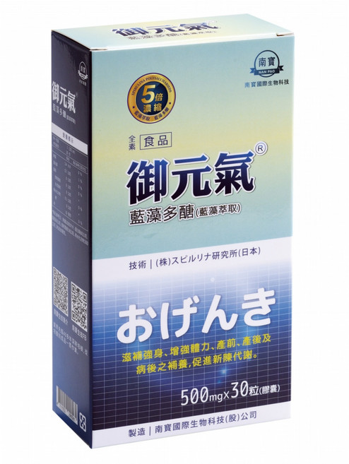 NAN PAO 南寶 御元氣藍藻多醣膠囊, 1個, 30顆