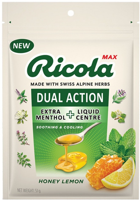 Ricola 利口樂 Max 瑞士蜂蜜檸檬糖, 51g, 1個