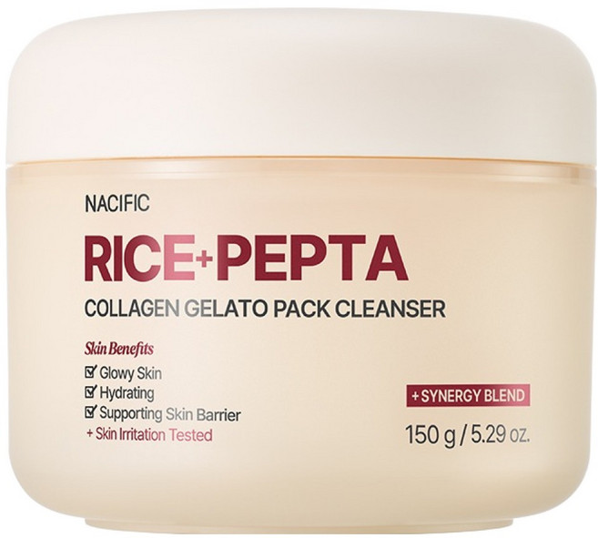 NACIFIC 米 Pepta 膠原蛋白 Gelato 潔面乳, 150g, 1個