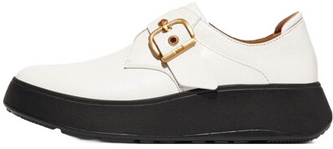 fitflop 女款F-Mode皮革厚底孟克帶鞋