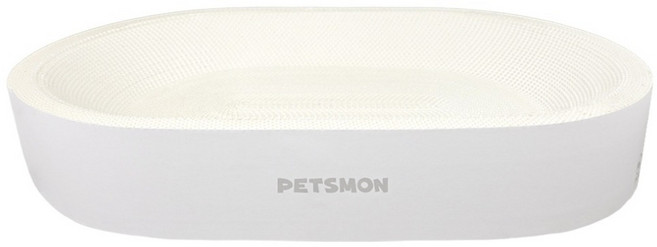 PETSMON 防晃橢圓形貓抓碗, 象牙白, 1個