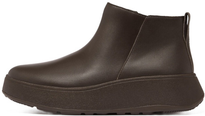 fitflop 女款 F-Mode 皮革厚底拉鍊踝靴