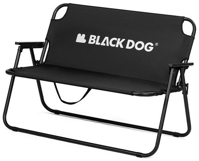 BLACKDOG 黑狗 雙人折疊椅 雙人椅 折疊椅 露營椅 情人椅 親子椅, 黑色, 1個