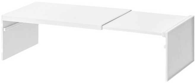 JOSIC 櫥櫃空間可伸縮分層置物收納架 28.5~54 x 20 x 12.5cm, 白色, 1個