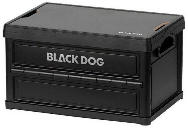 BLACK DOG 黑狗 手提摺疊收納箱 45L, 夜幕黑, 1個, 1層