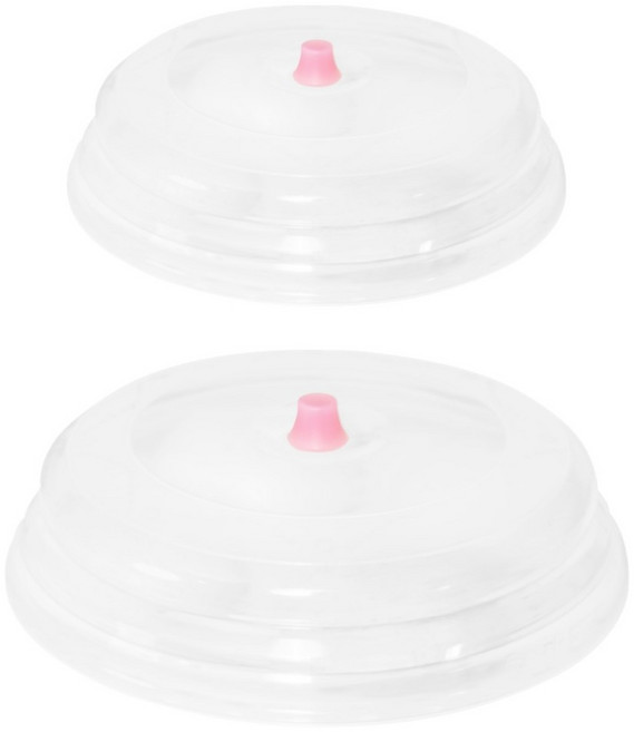 SiliPot 鉑金矽膠微波冷藏折疊保鮮蓋2入組 豆沙粉 1套 S(180 x 180 x 63mm) + M(210 x 210 x 63mm)