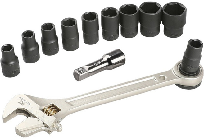 SUNKEY 活動扳手棘輪手柄套組 9.5mm SAR-38S, 1套