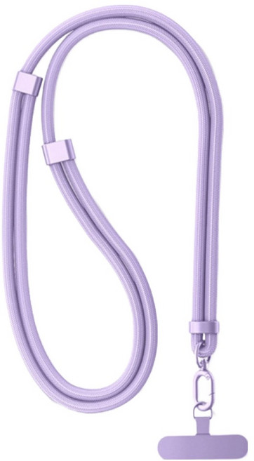 M-BASE 厚繩滑扣手機斜背帶頸掛繩 80cm, 紫丁香色, 1個
