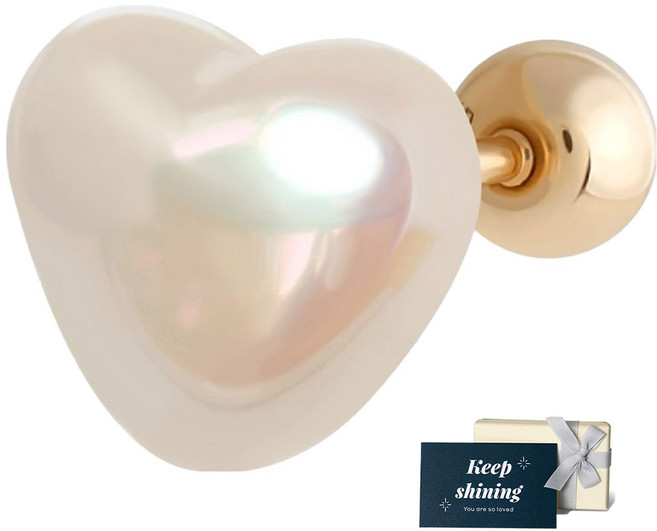 Lawool stone 女款 14K GOLD 日常疊戴愛心耳環 JG139