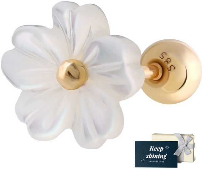 Lawool stone 女款 14K GOLD 日常疊戴 Pop Flower 耳環 JG151
