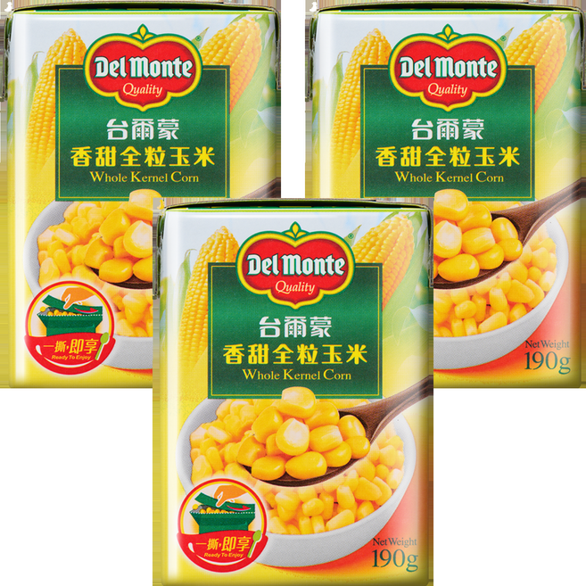 Del Monte 香甜全粒玉米, 190g, 3罐