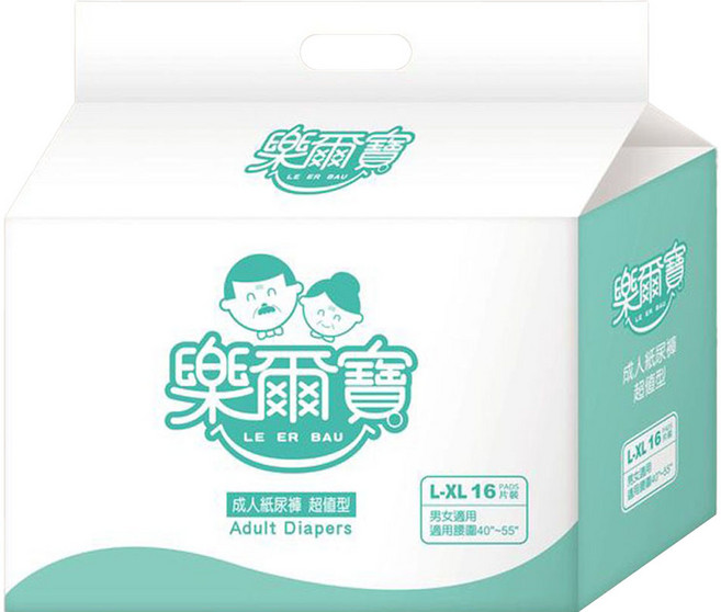 樂爾寶 成人紙尿褲 超值型 L~XL, 1個, 16片