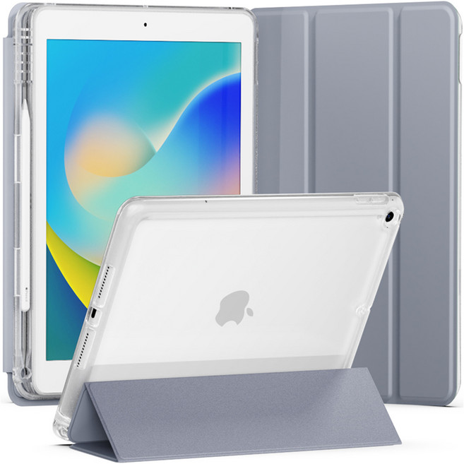SINJIMORU 透明氣墊防摔 Apple Pencil 收納 Pure Defense Light 平板電腦保護殼, 薰衣草紫, 1個