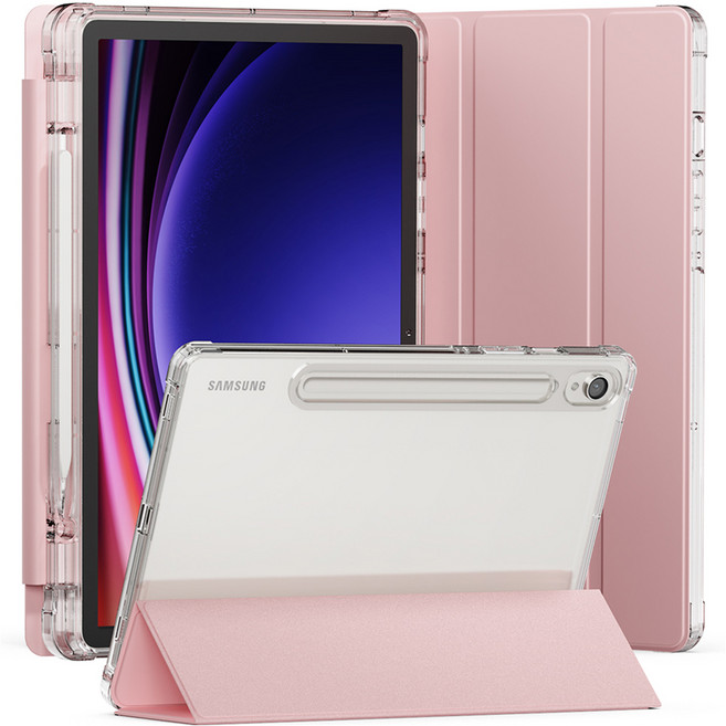 SINJIMORU 透明氣囊防摔 Apple Pencil 收納 Pure Defense Lite 平板電腦保護殼, 粉沙色, 1個