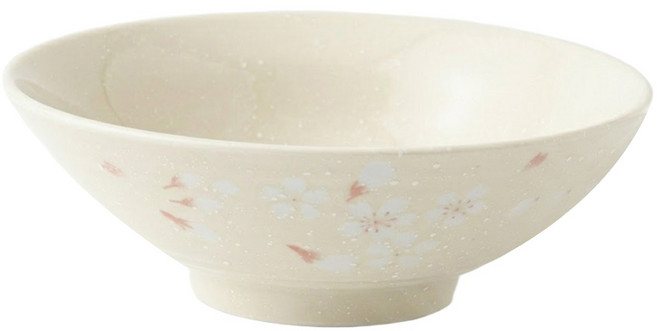 新食器 櫻花6.25吋湯碗, 雪白底粉色, 1個