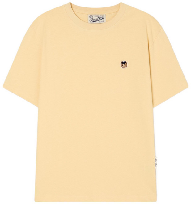 WHO.A.U 男女通用 Steve Head Patch Comfort Fit T恤, 31 淺黃色
