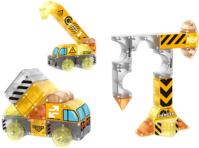 PLAYFUL TOYS 頑玩具 益智磁力積木 74片, 工程款, 1套