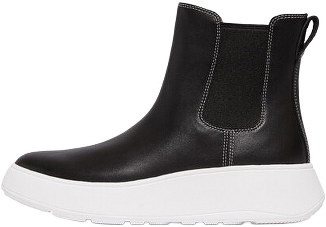 fitflop 女款 F-Mode 撞色縫線厚底切爾西靴