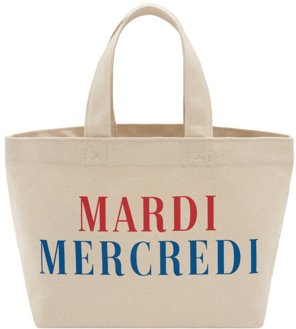 Mardi Mercredi LA TYPO FRANCAISE 帆布托特包
