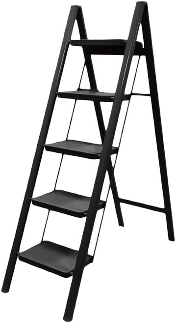 ONE HOUSE 穩固家用登高折疊梯 OH-K606-C1 典雅黑, 1個