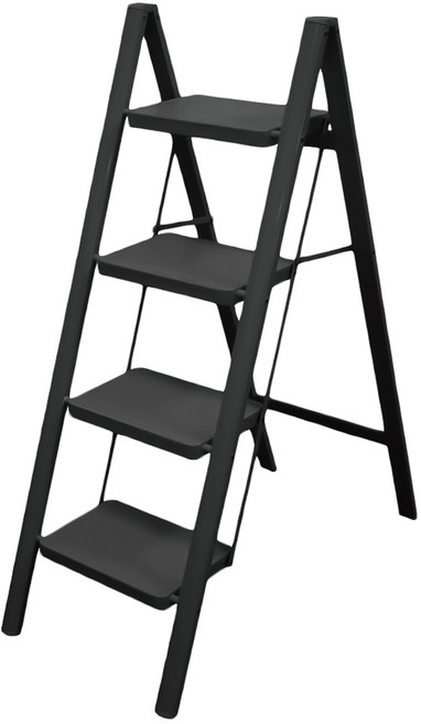 ONE HOUSE 穩固家用登高折疊梯 OH-K606-B1 典雅黑, 1個