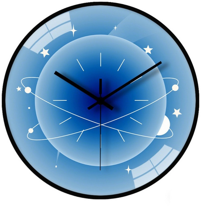 SUNORO 8英吋星球掛鐘 北歐風圓形時鐘, 藍色