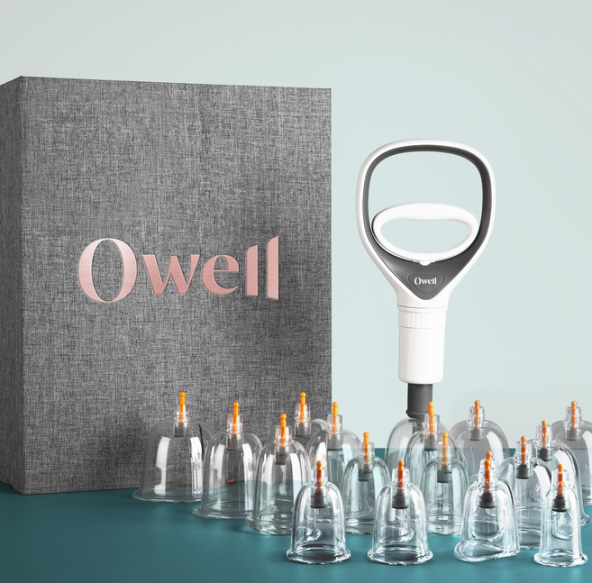 韓國 Owell 手動拔罐器杯 18個 + 連接軟管 + 手動泵, 1套