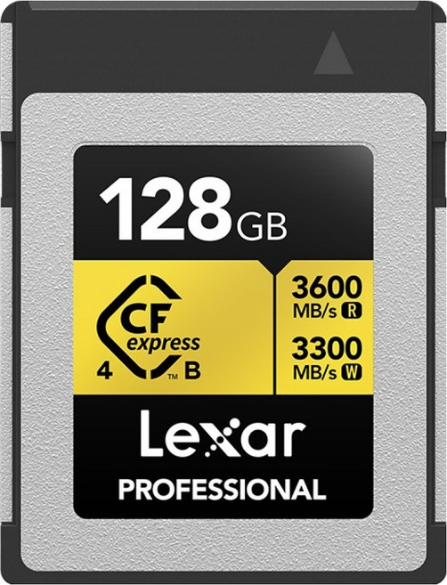 Lexar 雷克沙 CFexpress Type B 4.0 黃金 8K RAW 電影記憶卡, 1個, 128GB