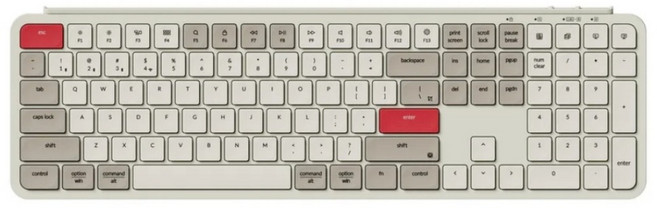 Keychron B6 Pro 全尺寸 超薄無線鍵盤 Mac/Win 英文版本, 復古紅, B6PK13, 剪刀腳