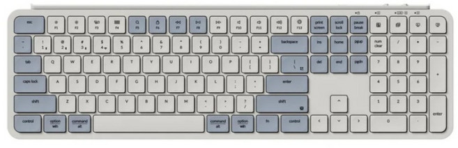 Keychron B6 Pro 全尺寸 超薄無線鍵盤 Mac/Win 英文版本, 復古藍, B6PK11, 剪刀腳