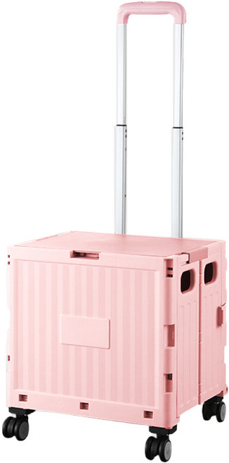 ONE HOUSE 太谷4輪輕量折疊收納車 OH-Q307-3, 淺粉色, 1個