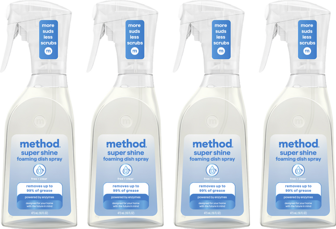 method 美則 極淨效速洗碗慕斯 無香料, 4個, 473ml