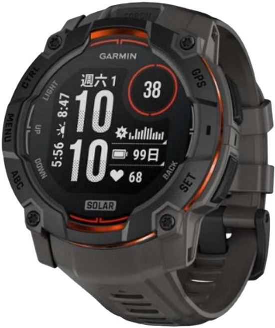 GARMIN Instinct 3 Solar 本我系列 GPS太陽能智慧腕錶 50mm, 石墨灰, 1.1吋, GPS + 藍牙