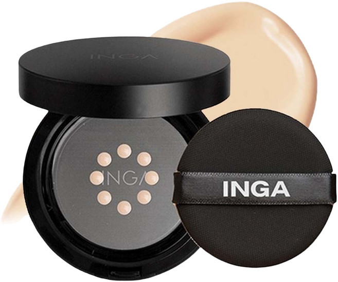 INGA Cosmetics TATTOO 持久氣墊粉餅 15g, 19N 淨白香草, 1個
