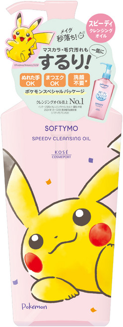 KOSE 高絲 softymo 絲芙蒂 乾濕兩用瞬淨卸粧油 寶可夢皮卡丘款, 1件, 240ml