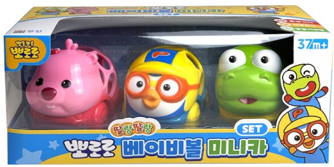 永進玩具 Pororo 嬰兒球迷你車3件套組, 混色, 1個