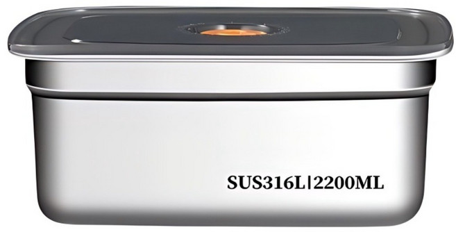 Couselect 316不鏽鋼保鮮盒/微真空密封加厚冰箱收納盒 2.2L, 1個, 單品