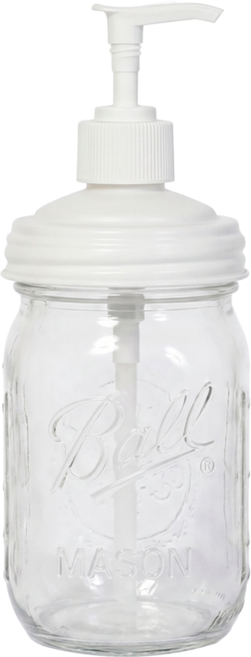 reCAP x Ball 玻璃梅森罐按壓瓶 白色 16oz, 1個, 480ml