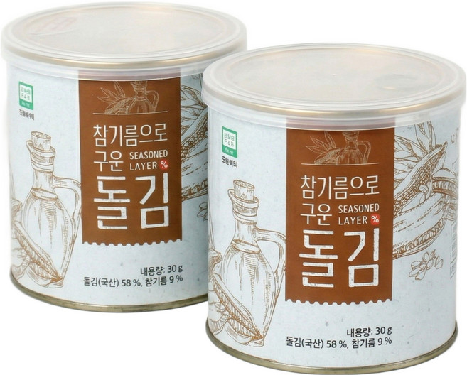 JAYANG F&B 麻油烤巖海苔, 30g, 2個