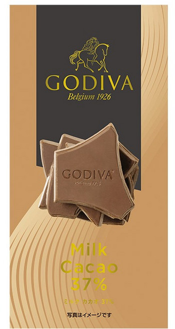 GODIVA 牛奶可可37%巧克力塊, 50g, 1個